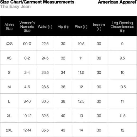 American Apparel Denim The Easy Jean Dark Wash Pencil Jeans Size XXS - Picture 6 of 6